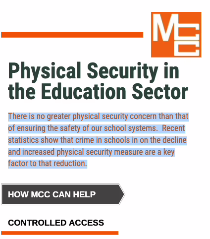 Physical Security in the education sector - brochure